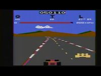 une photo d'Ã©cran de Pole Position sur Atari 2600